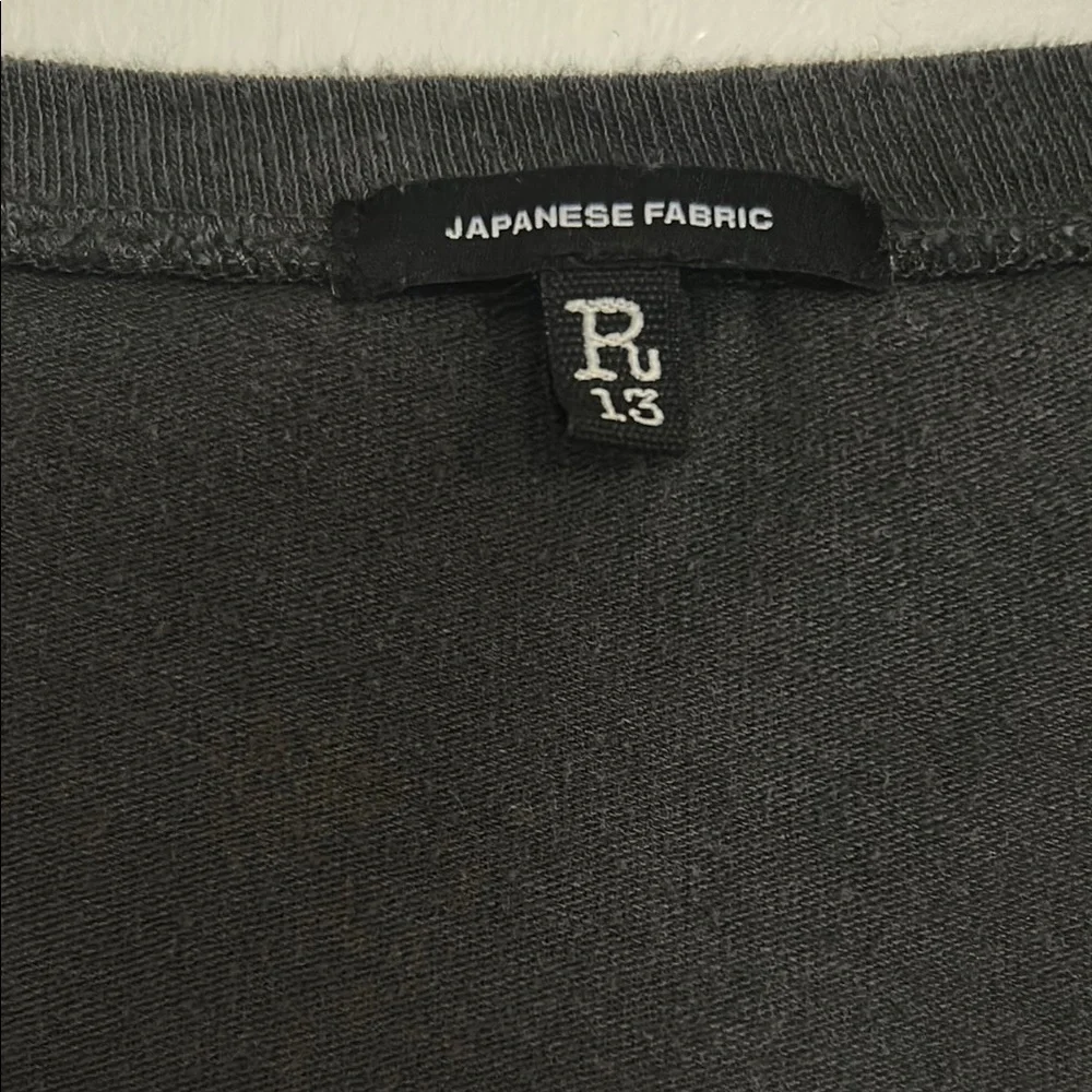 R13 Black V-neck Relaxed Short Sleeve T-Shirt - Picture 8 of 12